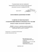 Развитие крупнотоварного сельскохозяйственного производства России - тема диссертации по экономике, скачайте бесплатно в экономической библиотеке