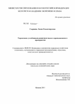 Управление устойчивым развитием малого промышленного предприятия - тема диссертации по экономике, скачайте бесплатно в экономической библиотеке