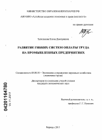 Развитие гибких систем оплаты труда на промышленных предприятиях - тема диссертации по экономике, скачайте бесплатно в экономической библиотеке
