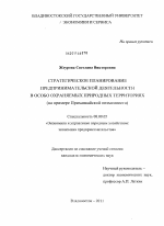 Стратегическое планирование предпринимательской деятельности в особо охраняемых природных территориях - тема диссертации по экономике, скачайте бесплатно в экономической библиотеке