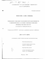 Повышение социально-экономической эффективности развития региона на основе совершенствования производственных систем - тема диссертации по экономике, скачайте бесплатно в экономической библиотеке