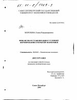 Финансовая стабилизация в условиях формирования открытой экономики - тема диссертации по экономике, скачайте бесплатно в экономической библиотеке