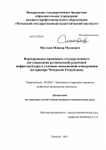 Формирование принципов государственного регулирования региональной рыночной инфраструктуры в условиях повышенной конкуренции - тема диссертации по экономике, скачайте бесплатно в экономической библиотеке