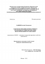 Совершенствование корпоративного управления крупной вертикально-интегрированной организацией - тема диссертации по экономике, скачайте бесплатно в экономической библиотеке