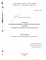 Стратегия формирования единого туристского пространства в регионе - тема диссертации по экономике, скачайте бесплатно в экономической библиотеке