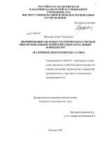 Формирование системы стратегического управления региональным территориально-отраслевым комплексом - тема диссертации по экономике, скачайте бесплатно в экономической библиотеке