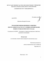 Управление инновационным развитием нефтегазового кластера в условиях формирования нового технологического уклада - тема диссертации по экономике, скачайте бесплатно в экономической библиотеке