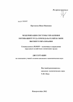 Модернизация системы управления мотивацией труда преподавателей в сфере высшего образования - тема диссертации по экономике, скачайте бесплатно в экономической библиотеке