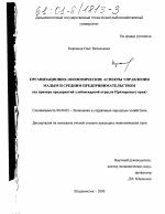 Организационно-экономические аспекты управления малым и средним предпринимательством - тема диссертации по экономике, скачайте бесплатно в экономической библиотеке