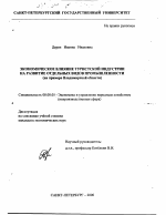 Экономическое влияние туристской индустрии на развитие отдельных видов промышленности - тема диссертации по экономике, скачайте бесплатно в экономической библиотеке
