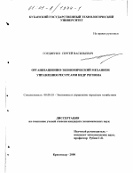 Организационно-экономический механизм управления ресурсами недр региона - тема диссертации по экономике, скачайте бесплатно в экономической библиотеке
