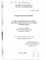 Малый и средний бизнес в Восточной и Юго-Восточной Азии - тема диссертации по экономике, скачайте бесплатно в экономической библиотеке