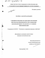 Совершенствование организации управления персоналом предприятий по обслуживанию железнодорожного транспорта в условиях реформирования - тема диссертации по экономике, скачайте бесплатно в экономической библиотеке