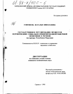 Государственное регулирование процессов формирования социально ориентированной рыночной экономики в регионе - тема диссертации по экономике, скачайте бесплатно в экономической библиотеке