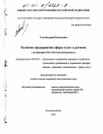 Развитие предприятия сферы услуг в регионе - тема диссертации по экономике, скачайте бесплатно в экономической библиотеке