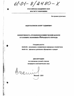 Эффективность управления коммерческим банком в условиях экономики переходного периода - тема диссертации по экономике, скачайте бесплатно в экономической библиотеке