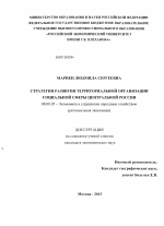 Стратегия развития территориальной организации социальной сферы Центральной России - тема диссертации по экономике, скачайте бесплатно в экономической библиотеке