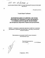 Формирование и развитие системы продовольственного обеспечения в условиях переходной экономики - тема диссертации по экономике, скачайте бесплатно в экономической библиотеке