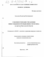 Совершенствование управления инвестициями в промышленности региона - тема диссертации по экономике, скачайте бесплатно в экономической библиотеке