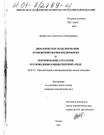 Динамическое моделирование функционирования предприятия и формирование стратегии его поведения в конкурентной среде - тема диссертации по экономике, скачайте бесплатно в экономической библиотеке