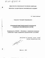 Управление инвестиционным потенциалом социально-экономических систем - тема диссертации по экономике, скачайте бесплатно в экономической библиотеке