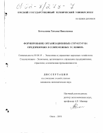 Формирование организационных структур на предприятиях в современных условиях - тема диссертации по экономике, скачайте бесплатно в экономической библиотеке