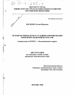 Человеческий фактор в условиях формирования рыночной экономики в России - тема диссертации по экономике, скачайте бесплатно в экономической библиотеке