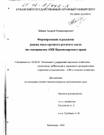 Формирование и развитие рынка мяса крупного рогатого скота - тема диссертации по экономике, скачайте бесплатно в экономической библиотеке