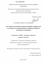 Механизм управления производственной активностью на основе сбалансированного производственного потенциала компании - тема диссертации по экономике, скачайте бесплатно в экономической библиотеке