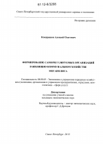 Формирование саморегулируемых организаций в жилищно-коммунальном хозяйстве мегаполиса - тема диссертации по экономике, скачайте бесплатно в экономической библиотеке