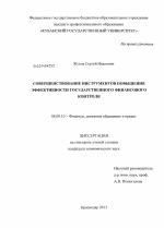 Совершенствование инструментов повышения эффективности государственного финансового контроля - тема диссертации по экономике, скачайте бесплатно в экономической библиотеке