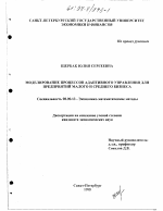 Моделирование процессов адаптивного управления для предприятий малого и среднего бизнеса - тема диссертации по экономике, скачайте бесплатно в экономической библиотеке