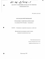 Управление развитием корпорации - тема диссертации по экономике, скачайте бесплатно в экономической библиотеке