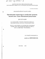 Организация маркетинга в свободной экономической зоне "Аден" Йеменской республики - тема диссертации по экономике, скачайте бесплатно в экономической библиотеке