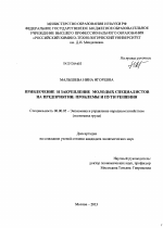 Привлечение и закрепление молодых специалистов на предприятии: проблемы и пути решения - тема диссертации по экономике, скачайте бесплатно в экономической библиотеке