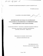 Формирование системы стратегического управления на предприятиях гостиничной сферы рекреационно-туристского региона - тема диссертации по экономике, скачайте бесплатно в экономической библиотеке