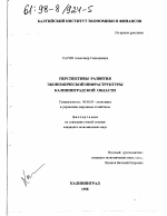 Перспективы развития экономической инфраструктуры Калининградской области - тема диссертации по экономике, скачайте бесплатно в экономической библиотеке