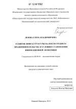 Развитие инфраструктуры малого и среднего предпринимательства в условиях становления инновационной экономики - тема диссертации по экономике, скачайте бесплатно в экономической библиотеке