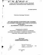 Организационно-экономические основы управления развитием санаторно-курортного комплекса - тема диссертации по экономике, скачайте бесплатно в экономической библиотеке