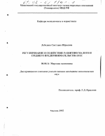 Регулирование и содействие развитию малого и среднего предпринимательства в ЕС - тема диссертации по экономике, скачайте бесплатно в экономической библиотеке