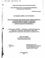 Методологические проблемы эффективного функционирования и развития регионального инвестиционно-строительного комплекса - тема диссертации по экономике, скачайте бесплатно в экономической библиотеке