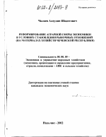 Реформирование аграрной сферы экономики в условиях становления рыночных отношений - тема диссертации по экономике, скачайте бесплатно в экономической библиотеке