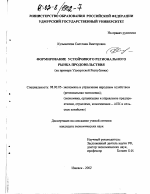 Формирование устойчивого регионального рынка продовольствия - тема диссертации по экономике, скачайте бесплатно в экономической библиотеке