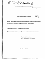 Рынок образовательных услуг и его влияние на систему подготовки специалистов с высшим профессиональным образованием - тема диссертации по экономике, скачайте бесплатно в экономической библиотеке