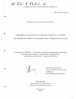 Адаптация систем сельского хозяйства в рыночных условиях - тема диссертации по экономике, скачайте бесплатно в экономической библиотеке