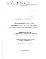 Экономическая интеграция промышленных структур - тема диссертации по экономике, скачайте бесплатно в экономической библиотеке