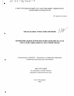 Территориальное комплексообразование на базе отраслей социально-культурной сферы - тема диссертации по экономике, скачайте бесплатно в экономической библиотеке