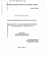 Субъекты предпринимательской деятельности в туризме - тема диссертации по экономике, скачайте бесплатно в экономической библиотеке