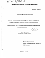 Организационно-экономический механизм выравнивания уровня социально-экономического развития региона - тема диссертации по экономике, скачайте бесплатно в экономической библиотеке