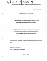 Планирование на энергомашиностроительных предприятиях в рыночных условиях - тема диссертации по экономике, скачайте бесплатно в экономической библиотеке